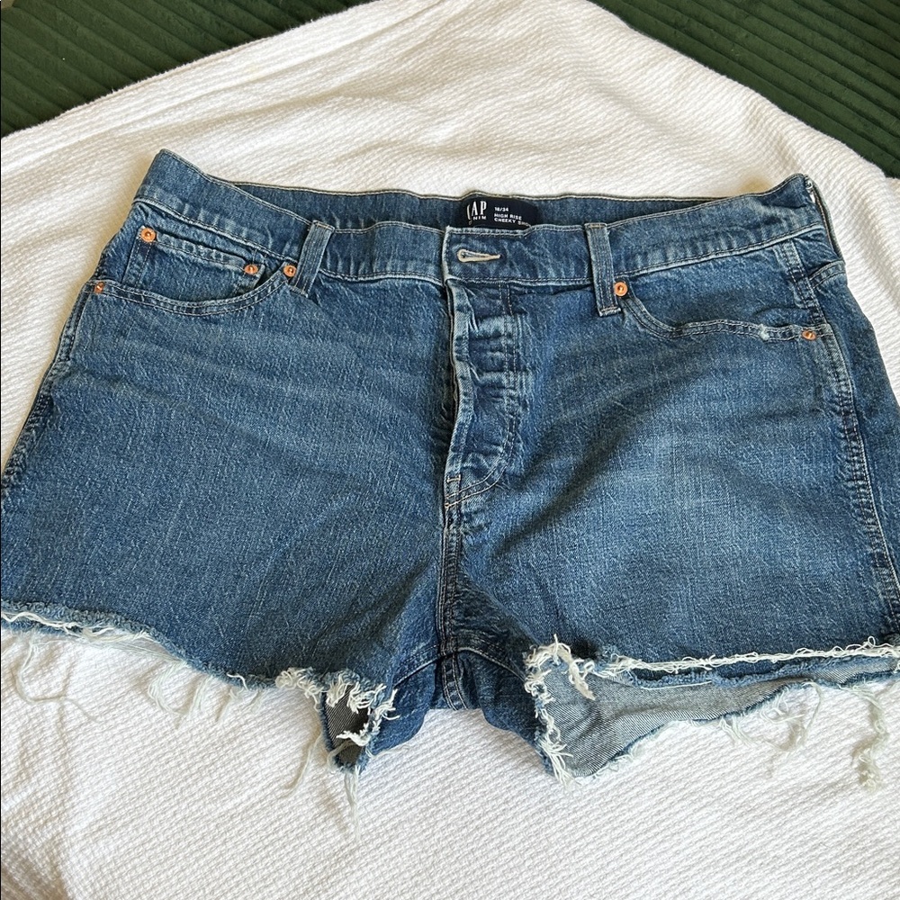GAP Distressed Cutoff Jean Shorts in Blue